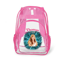 Personalized Name Customization Multi-Photo Custom Clear Backpack - School Season Gifts