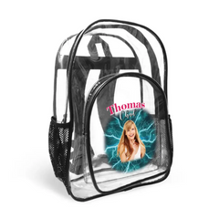 Personalized Name Customization Multi-Photo Custom Clear Backpack - School Season Gifts