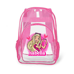 Love Girls Customized Name Clear Backpack - School Season Gift