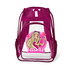 Love Girls Customized Name Clear Backpack - School Season Gift