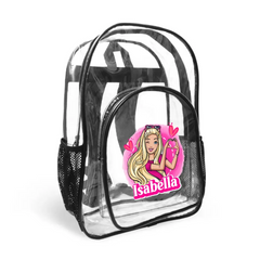 Love Girls Customized Name Clear Backpack - School Season Gift