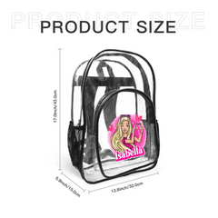 Love Girls Customized Name Clear Backpack - School Season Gift