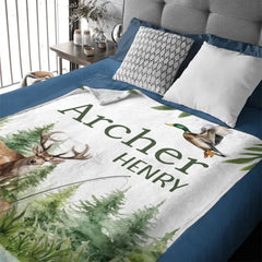 Free shipping✈️Personalized Hunter Baby Blanket, New Baby Gift, Duck Hunter Nursery Theme