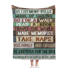 Free shipping✈️Custom Retirement Rules Blanket, Farewell Gift