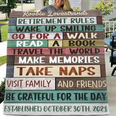 Free shipping✈️Custom Retirement Rules Blanket, Farewell Gift