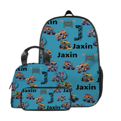 Personalized Monster Truck Kids Name Backpack School Season Gift