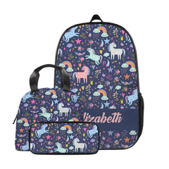 Clouds Raindrops Rainbows Stars Unicorns Name Customized Backpacks Children'S School Season Gifts