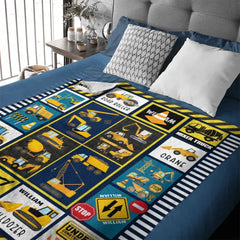 Free shipping✈️Construction Vehicle Truck Collection - Customized Children's Name Blanket