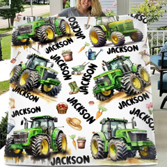 Free shipping✈️Monster Trucks Cars Motorcycles Collection - Customized Kids Name Blanket