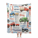 Monster Trucks Cars Motorcycles Collection - Customized Kids Name Blanket - Joliny