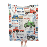 Monster Trucks Cars Motorcycles Collection - Customized Kids Name Blanket - Joliny