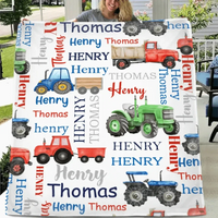 Monster Trucks Cars Motorcycles Collection - Customized Kids Name Blanket - Joliny