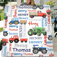 Free shipping✈️Monster Trucks Cars Motorcycles Collection - Customized Kids Name Blanket