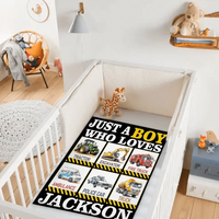 Monster Trucks Cars Motorcycles Collection - Customized Kids Name Blanket - Joliny