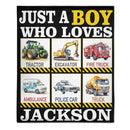Monster Trucks Cars Motorcycles Collection - Customized Kids Name Blanket - Joliny