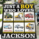 Monster Trucks Cars Motorcycles Collection - Customized Kids Name Blanket - Joliny