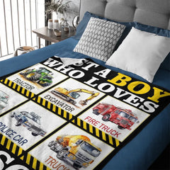 Free shipping✈️Monster Trucks Cars Motorcycles Collection - Customized Kids Name Blanket