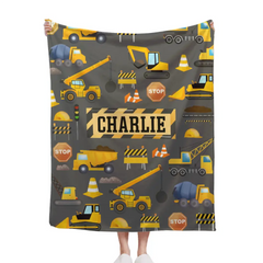 Free shipping✈️Construction Vehicle Truck Collection - Customized Children's Name Blanket