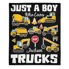 Free shipping✈️Construction Vehicle Truck Collection - Customized Children's Name Blanket