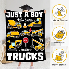 Free shipping✈️Construction Vehicle Truck Collection - Customized Children's Name Blanket