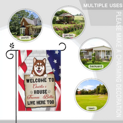 Personalized Garden Flag - Welcome To The Dog House, Decoration For Dog Lovers