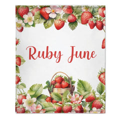 Free shipping✈️Strawberry Name Customized Blanket Gift for Girls