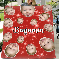 Free shipping✈️Face Blanket, Personalized Blanket with Photo, Blanket with Baby Pet Human Face