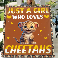 Cheetah Animal Blanket Women Gift Just for a Girl Who Loves Cheetahs