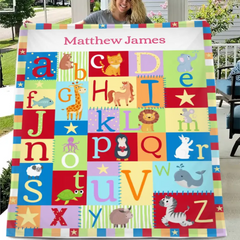 Baby Name Customized Alphabet Blanket Gifts for Kids