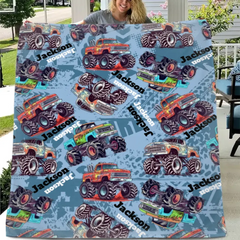 Customized Baby Blanket with Old Truck Name