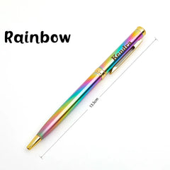 Gradient Rainbow Metal Ballpoint Pen, Custom Name, Refillable Twist-Open Ballpoint Pen