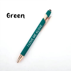 Personalized Push-Type Metal Ballpoint Pen - Writing Soft Touch Stylus