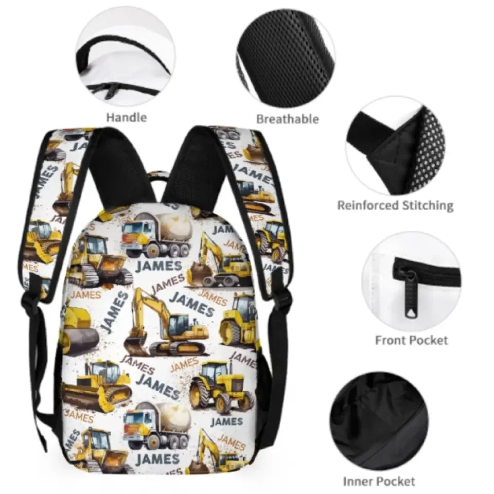 Name Customized Construction Truck Backpack, Opening Season Gift - Joliny