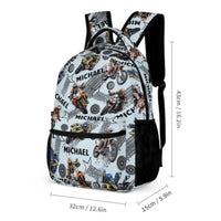 Name Customized Kids Backpacks Motocross Motorcycle Themed Backpacks - Joliny