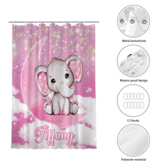 Starlet Elephant Name Custom Shower Curtain - Bathroom Decorating