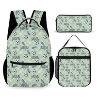Customized Name Green Football Backpack School Season Kids Gift - Joliny
