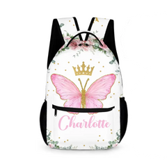 Personalized Custom Baby Girl Backpack - Baby Girl Name Butterfly Receiving Backpack