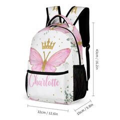 Personalized Custom Baby Girl Backpack - Baby Girl Name Butterfly Receiving Backpack