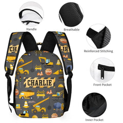 Personalized Backpack Gift for Boys, Custom Truck Name Backpack