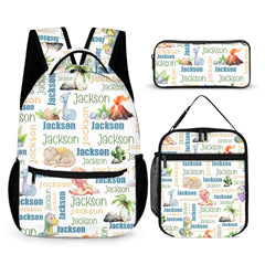 Personalized Dinosaur Name Pattern Backpack