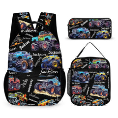 Personalized Monster Truck Backpack with Custom Name