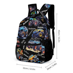 Personalized Monster Truck Backpack with Custom Name