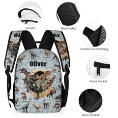 Personalized Custom Name Backpack - Dinosaur Theme