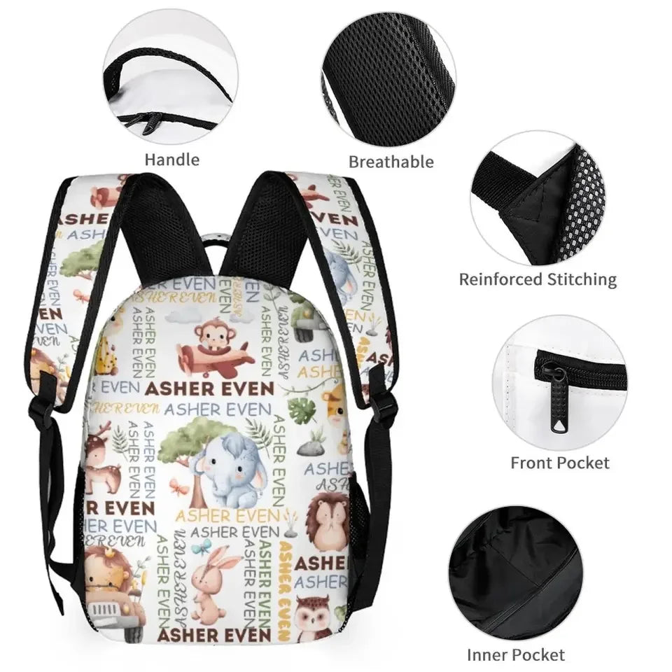 Custom Backpack with Name,Personalized Custom Baby Elephant Backpack - Joliny