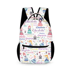 Personalized Custom Name Backpack for Girl - With Princess Castle Magic Wand