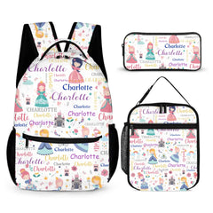 Personalized Custom Name Backpack for Girl - With Princess Castle Magic Wand