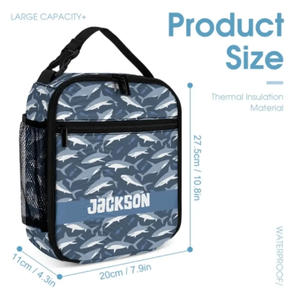 Shark Themed Personalized Name Custom Backpack - Gifts for Kids - Joliny