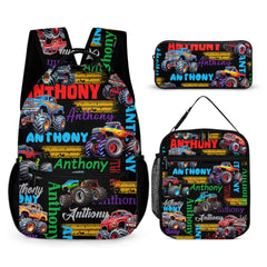 Personalized Truck Custom Name Backpack - Car  Backpack Gift For Student