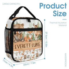 Personalized Student Backpack With Name, Forest Animals