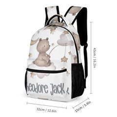 Personalized Custom Name Backpack - Bear Moon Stars in Sky Backpack